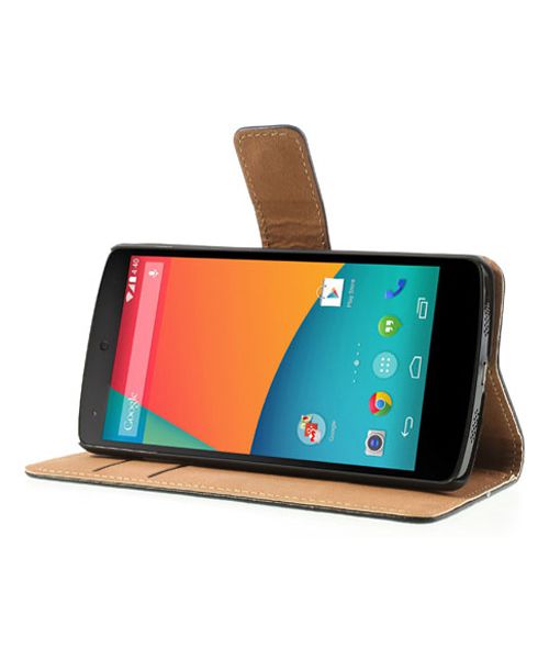 LG Google Nexus 5 Wallet Case Zwart afbeelding 3