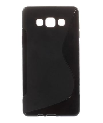 Samsung Galaxy A7 S-Cruve TPU Back Cover Hoesje Zwart Hoesjes