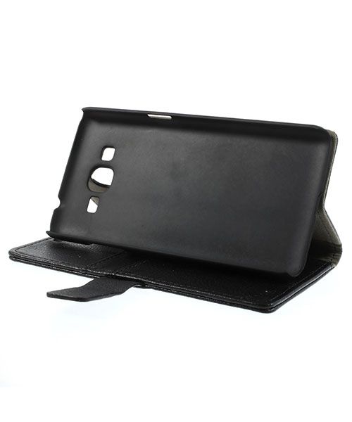 Samsung Galaxy Grand Prime Wallet Flip Case Hoesje Zwart afbeelding 4
