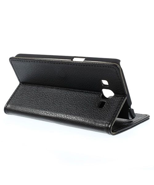 Samsung Galaxy Grand Prime Wallet Flip Case Hoesje Zwart afbeelding 5