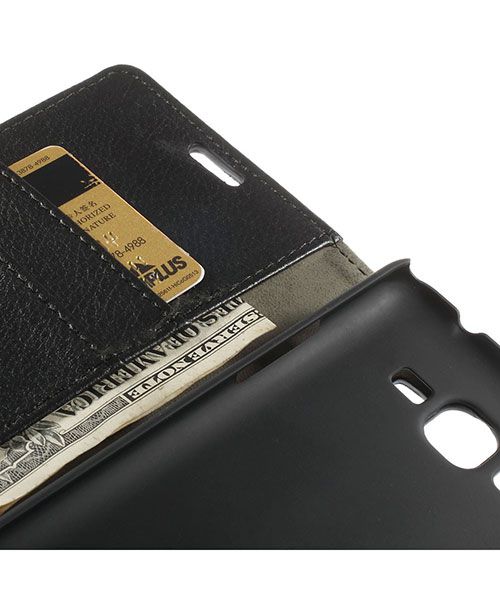Samsung Galaxy Grand Prime Wallet Flip Case Hoesje Zwart afbeelding 9