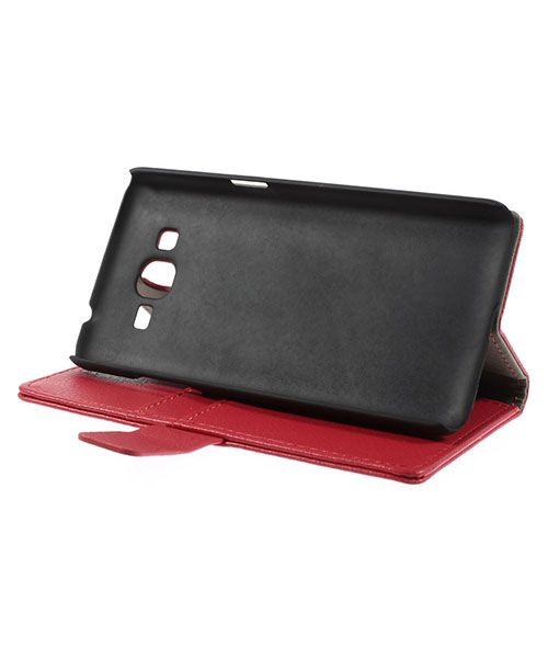 Samsung Galaxy Grand Prime Wallet Flip Case Hoesje Rood afbeelding 4