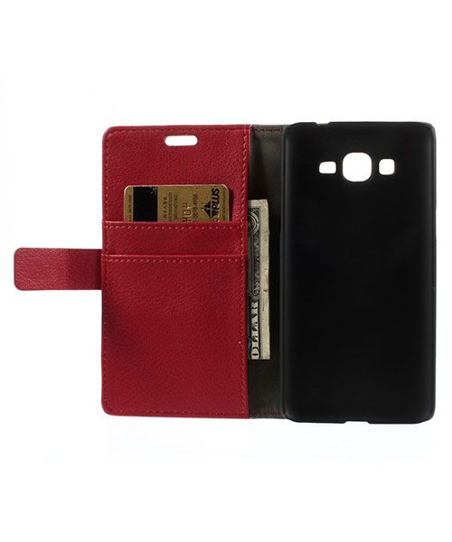 Samsung Galaxy Grand Prime Wallet Flip Case Hoesje Rood afbeelding 6
