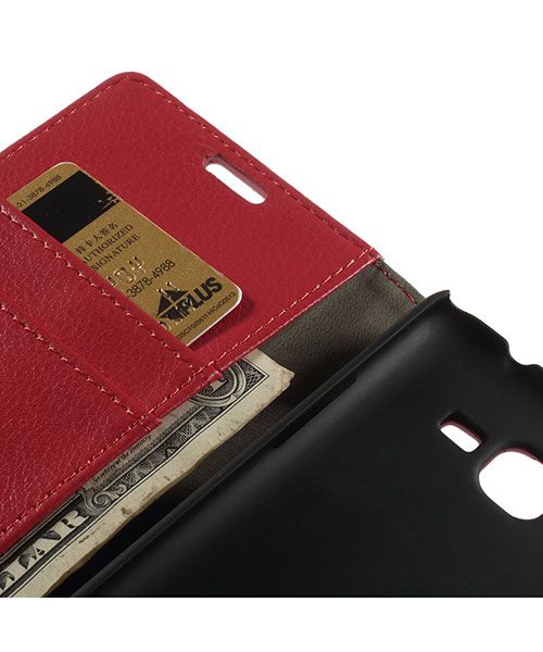 Samsung Galaxy Grand Prime Wallet Flip Case Hoesje Rood afbeelding 7