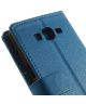Samsung Galaxy Grand Prime Wallet Flip Case Hoesje Blauw