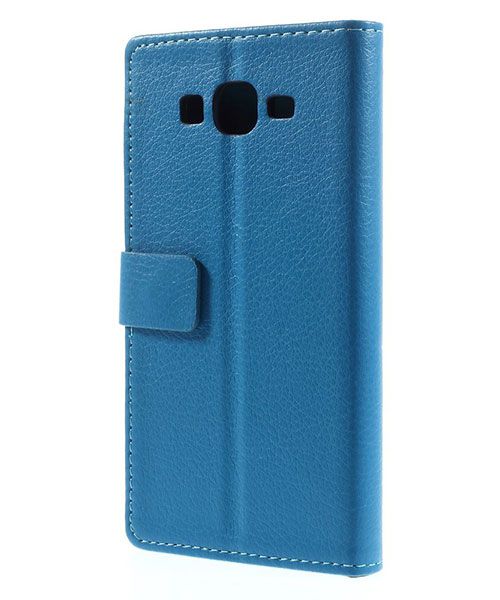 Samsung Galaxy Grand Prime Wallet Flip Case Hoesje Blauw afbeelding 2