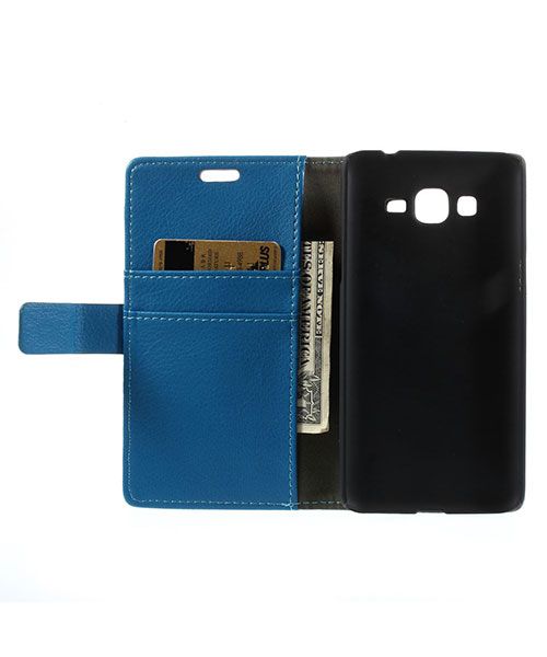 Samsung Galaxy Grand Prime Wallet Flip Case Hoesje Blauw afbeelding 6