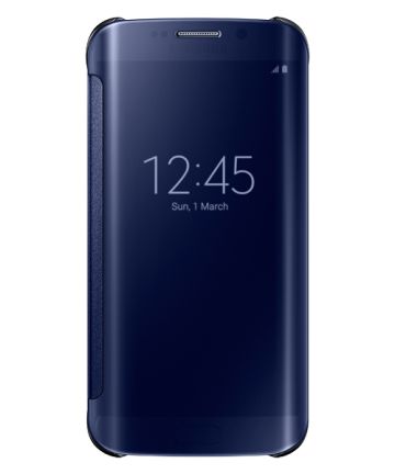 Samsung Galaxy S6 Edge Clear View Flip Origineel Zwart Hoesjes