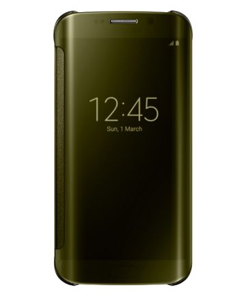 Samsung Galaxy S6 Edge Clear View Flip Origineel Goud Hoesjes