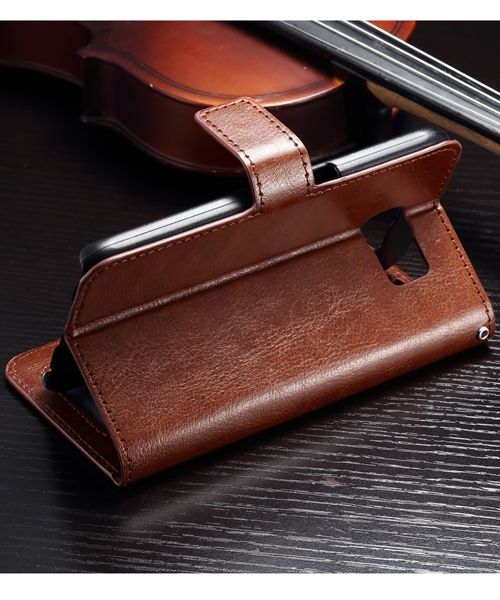 Samsung Galaxy S6 Crazy Horse Wallet Case Bruin afbeelding 4