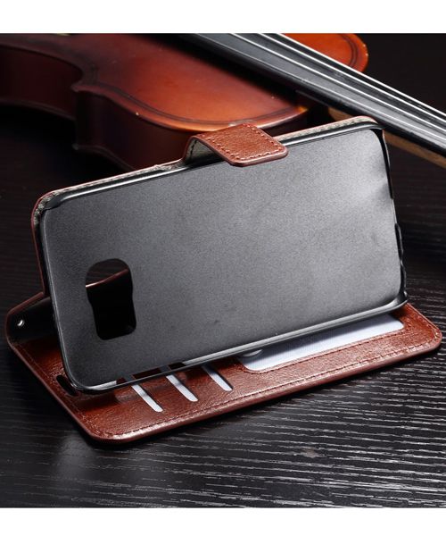 Samsung Galaxy S6 Crazy Horse Wallet Case Bruin afbeelding 5