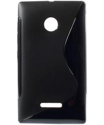 Microsot Lumia 435 TPU Case S-Shape Zwart Hoesjes