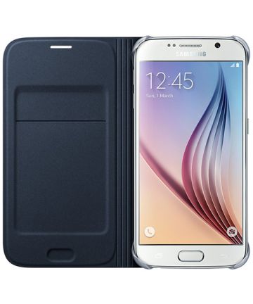 Samsung Galaxy S6 Flip Case Stof Zwart Hoesjes