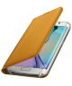 Samsung Galaxy S6 Edge Flip Case Stof Geel