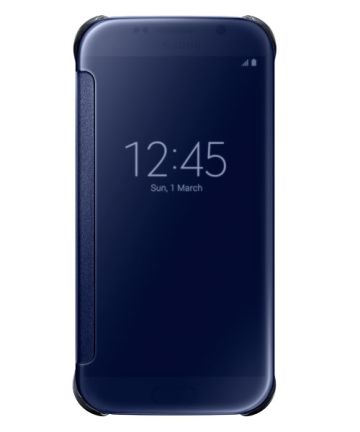 Samsung Galaxy S6 Clear View Flip Case Zwart Hoesjes