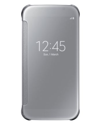 Samsung Galaxy S6 Clear View Flip Case Zilver Hoesjes