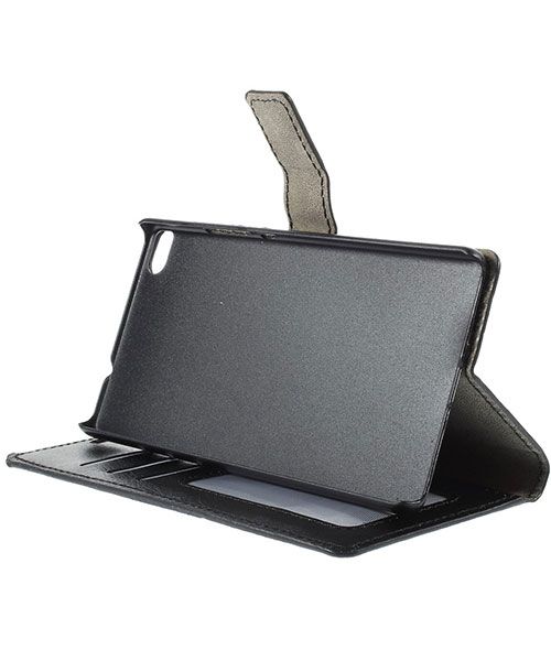 Huawei Ascend P8 Wallet Flip Case Stand Zwart afbeelding 2