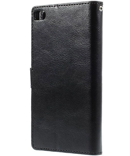 Huawei Ascend P8 Wallet Flip Case Stand Zwart afbeelding 3