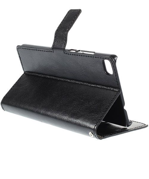 Huawei Ascend P8 Wallet Flip Case Stand Zwart afbeelding 4
