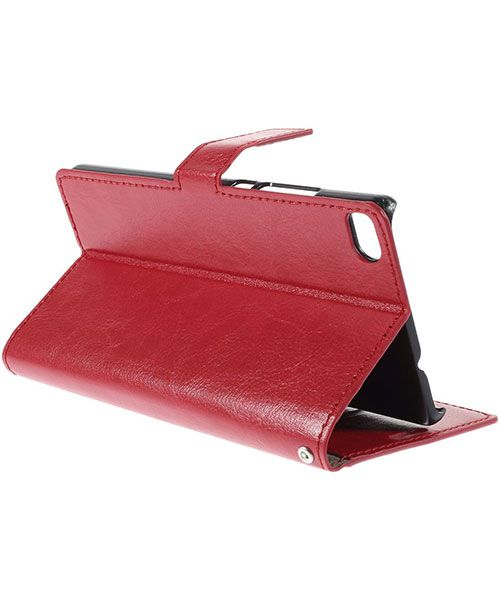Huawei Ascend P8 Wallet Flip Case Stand Rood afbeelding 5