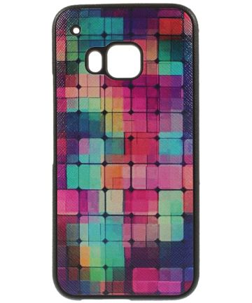 HTC One M9 TPU Case Feather Colored Squares Hoesjes