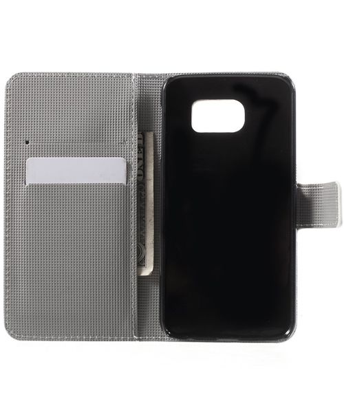 Samsung Galaxy S6 Blue Butterfly Wallet Case afbeelding 5