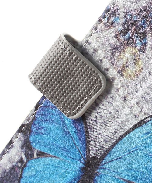 Samsung Galaxy S6 Blue Butterfly Wallet Case afbeelding 7