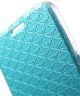 Samsung Galaxy S6 Diamond Lozenge Leather Wallet Case Blauw