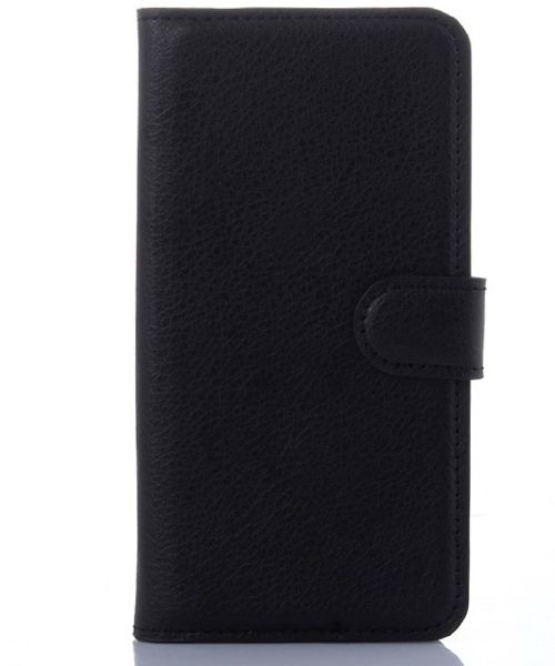 Samsung Galaxy S6 Edge Litchi Stand Case Zwart afbeelding 4