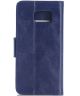 Samsung Galaxy S6 Edge Leather Wallet Cover Blauw