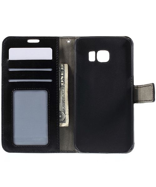 Samsung Galaxy S6 Edge Crazy Horse Wallet Case Zwart afbeelding 7