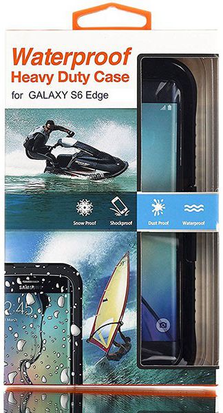 Samsung Galaxy S6 Edge Waterproof Plastic Silicone Case Zwart afbeelding 10