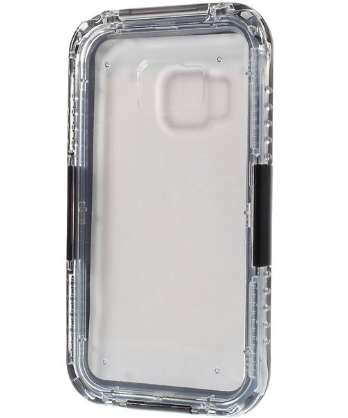Samsung Galaxy S6 Edge Waterproof Plastic Silicone Case Zwart afbeelding 4