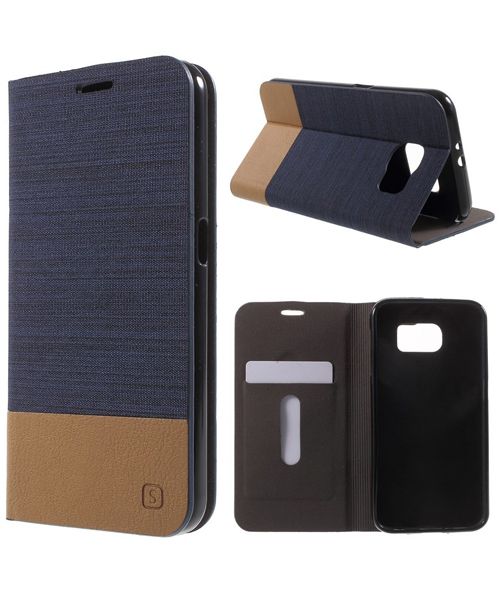 Samsung Galaxy S6 Wallet Shell Donker Blauw afbeelding 1