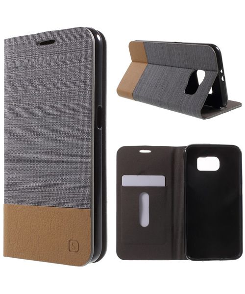 Samsung Galaxy S6 Wallet Shell Gray afbeelding 1