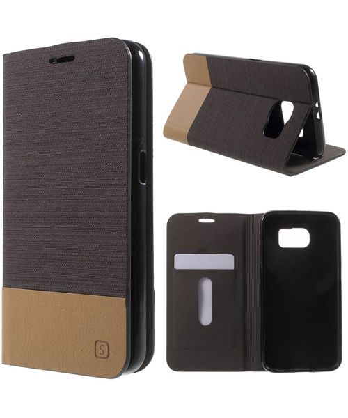 Samsung Galaxy S6 Wallet Shell Coffee afbeelding 1