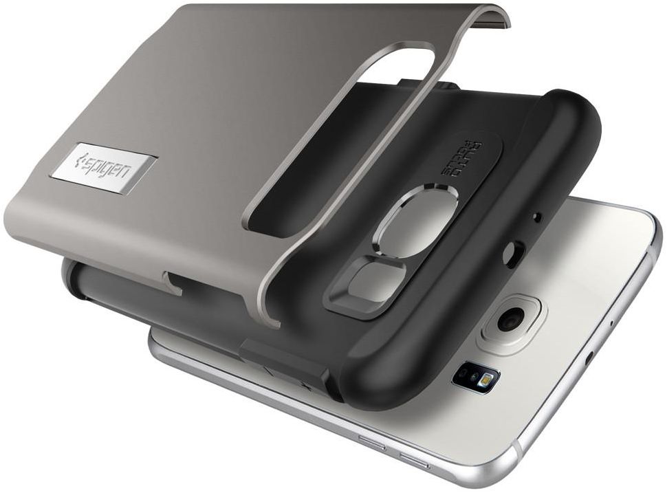 Spigen Slim Armor Case Samsung Galaxy S6 Gunmetal afbeelding 6