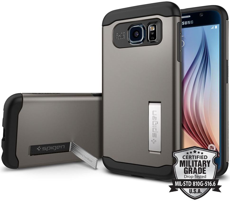 Spigen Slim Armor Case Samsung Galaxy S6 Gunmetal afbeelding 1