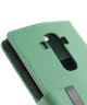 LG G4 Litchi Leather Wallet Case met Stand Groen