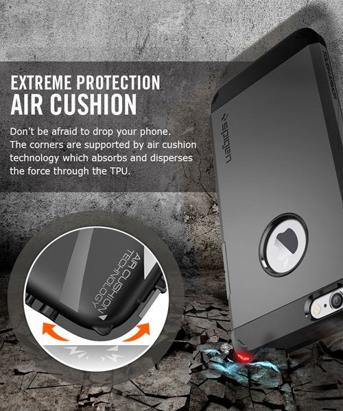 Spigen Tough Armor Case Apple iPhone 6S Gun Metal afbeelding 4