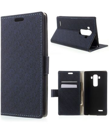 LG G4 Maze Pattern Wallet Case Donker Blauw Hoesjes