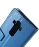 LG G4 Litchi Leather Wallet Stand Case Blauw