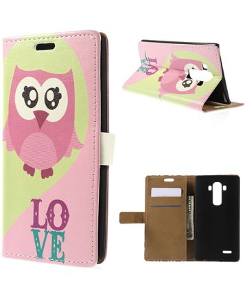 LG G4 Wallet Print Case - Love owl Hoesjes