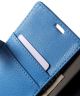 Sony Xperia Z3+ Litchi Leather Wallet Case met Stand Blauw