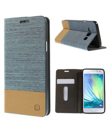 Samsung Galaxy A3 Wallet Case met Stand - Baby Blue Hoesjes