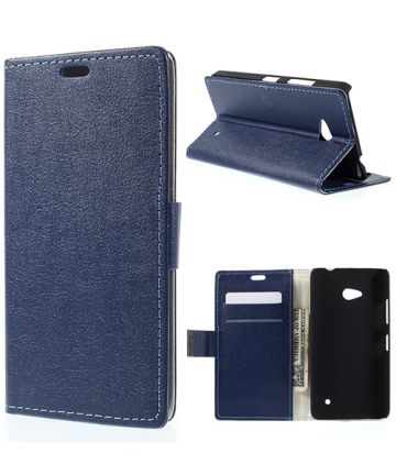 Microsoft Lumia 640 Wallet stand Case Blauw Hoesjes