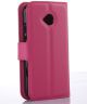 Motorola Moto E 2015 Lychee Leather Cover Stand Roze