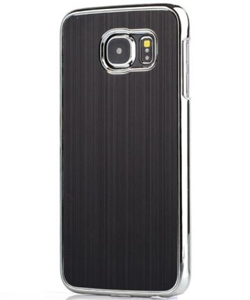 Samsung Galaxy S6 Brushed Metal Aluminium Plated Hard Cover Zwart Hoesjes