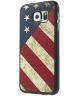 Samsung Galaxy S6 Leather Coated TPU Back Cover Amerikaanse Vlag