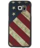 Samsung Galaxy S6 Leather Coated TPU Back Cover Amerikaanse Vlag